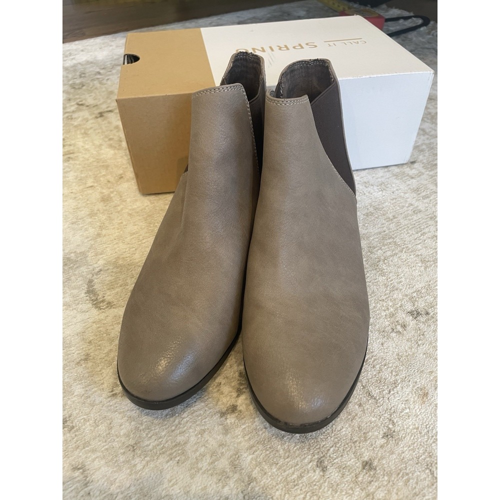 Call It Spring‎ Moillan-37 Taupe Brown Booties Size 8
